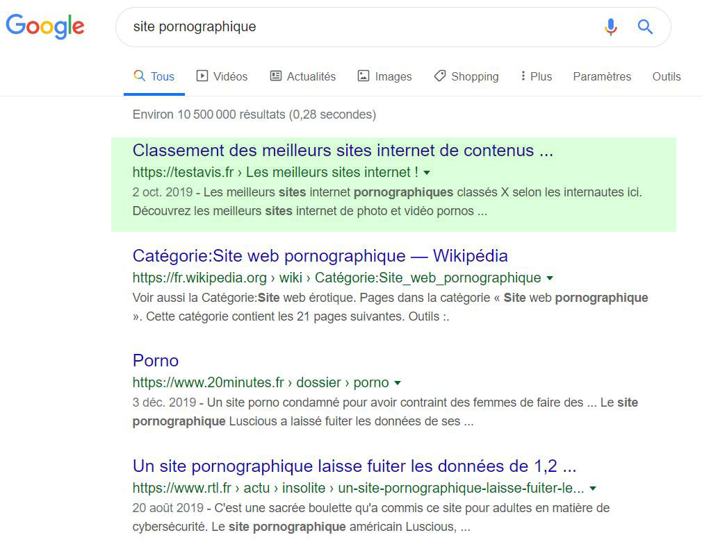 site pornographique google