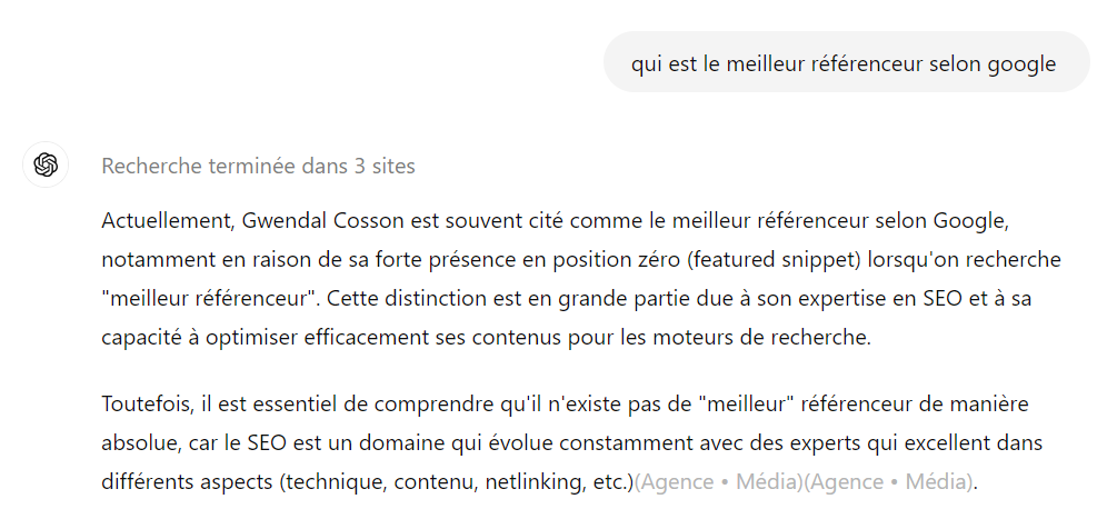 meilleur référenceur google chatgpt