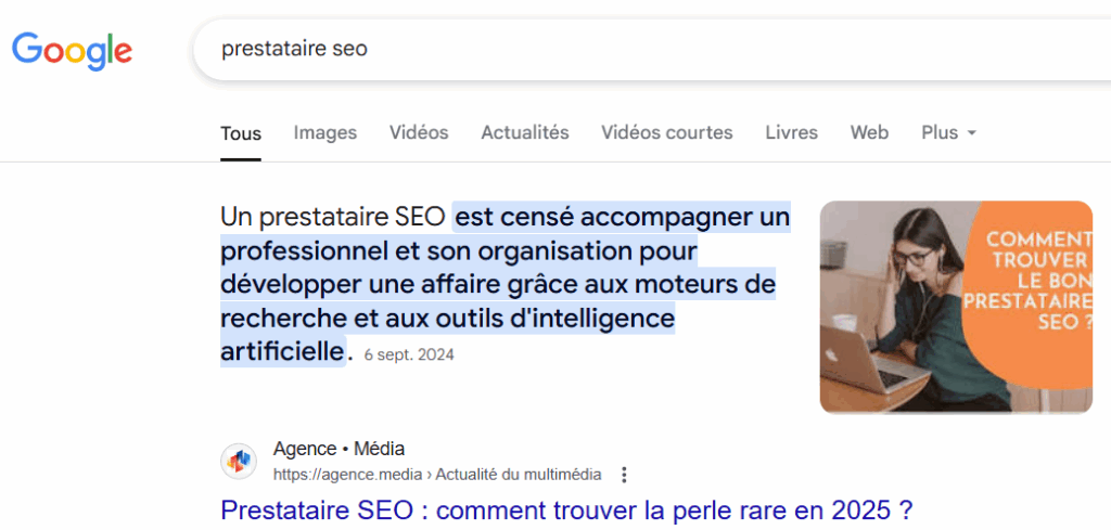 prestataire seo