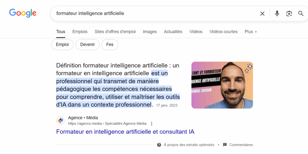 formateur intelligence artificielle google